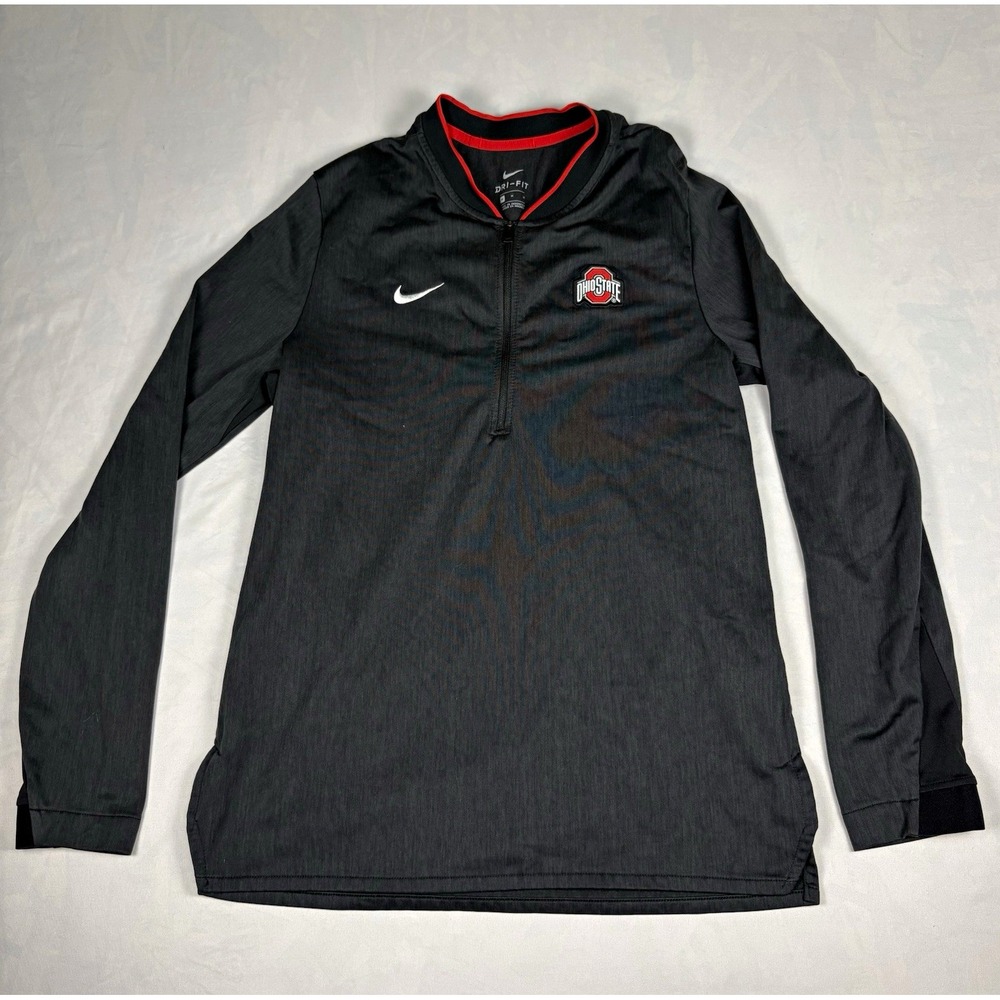 Nike Ohio State Buckeyes Dri-Fit Half Zip Pullover Mens Medium Gray Sideline OSU